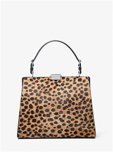 cheetah print michael kors satchel|Simone Cheetah Print Calf Hair Satchel .